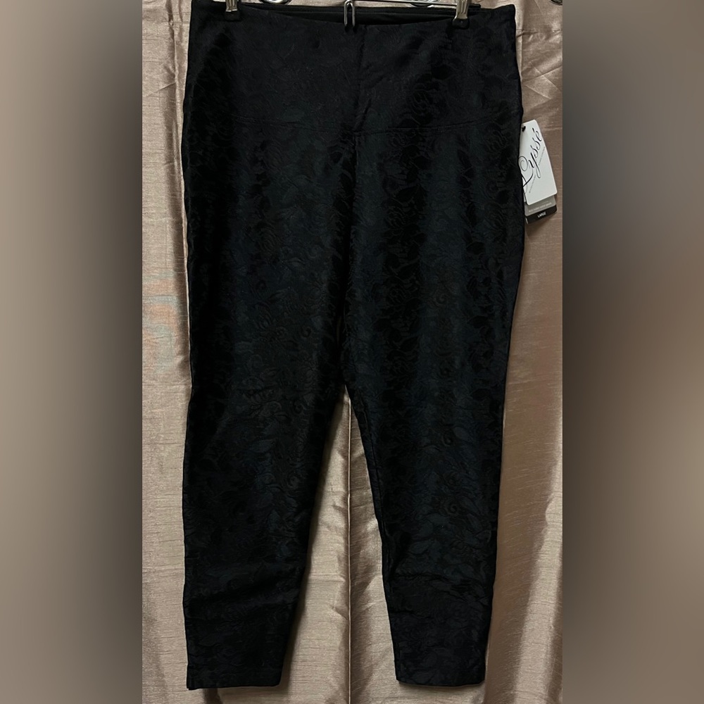 Black, Lace Ankle Leggings